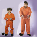 Halloween Boys Prisoner Convict Costume Fancy Party Prison Overall Jumpsuit