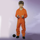 Halloween Boys Prisoner Convict Costume Fancy Party Prison Overall Jumpsuit
