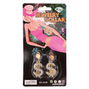 Women Hen Party Jewelry Gold Glitter Exaggerated Money Sign Dollar Earrings Fancy Dress Accessories