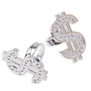 2pcs Punk Large US Dollar Sign Ring Band Night Party Fancy Dress Up Costume