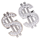 2pcs Punk Large US Dollar Sign Ring Band Night Party Fancy Dress Up Costume