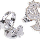 2pcs Punk Large US Dollar Sign Ring Band Night Party Fancy Dress Up Costume