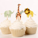24 Pieces Zoo Animal Cupcake Picks Cake Toppers Party Favors Decoration