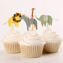 24 Pieces Zoo Animal Cupcake Picks Cake Toppers Party Favors Decoration