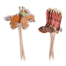 Set of 24pcs Cowboy Theme Cupcake Picks Cake Toppers Baby Shower Party Decoration