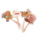 Set of 24pcs Cowboy Theme Cupcake Picks Cake Toppers Baby Shower Party Decoration