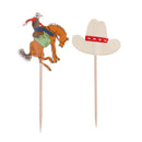 Set of 24pcs Cowboy Theme Cupcake Picks Cake Toppers Baby Shower Party Decoration