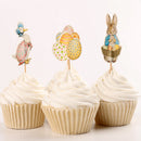 Pack fof 24 Lovely Bunny Rabbit Egg Cupcake Topper Easter Food Sticks Home Party Supplier