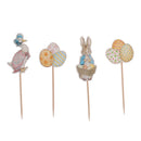 Pack fof 24 Lovely Bunny Rabbit Egg Cupcake Topper Easter Food Sticks Home Party Supplier