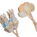 Pack fof 24 Lovely Bunny Rabbit Egg Cupcake Topper Easter Food Sticks Home Party Supplier
