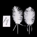 Fashion White Feather Double Signing Pen with Crystal Holder Wedding Ceremony Pen Set
