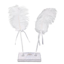 Fashion White Feather Double Signing Pen with Crystal Holder Wedding Ceremony Pen Set