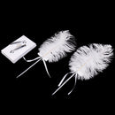 Fashion White Feather Double Signing Pen with Crystal Holder Wedding Ceremony Pen Set