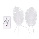 Fashion White Feather Double Signing Pen with Crystal Holder Wedding Ceremony Pen Set
