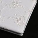 Wedding Reception Satin Rose Flower Embroider Guest Book Signatures White