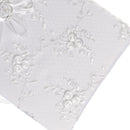 Wedding Reception Satin Rose Flower Embroider Guest Book Signatures White