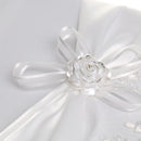 Wedding Reception Satin Rose Flower Embroider Guest Book Signatures White