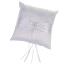 Wedding Ceremony Satin Lace Rose Flower Ring Pillow Ring Bearer Cushion