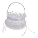 Romantic Wedding Ceremony Lace Flower Girl Embroidered Flower Basket White
