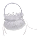Romantic Wedding Ceremony Lace Flower Girl Embroidered Flower Basket White