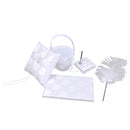 Romantic Wedding Set Grid Pattern Guest Book Pen with Feather Pen Holder Ring Pillow Flower Girl Basket Supplier