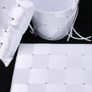 Romantic Wedding Set Grid Pattern Guest Book Pen with Feather Pen Holder Ring Pillow Flower Girl Basket Supplier