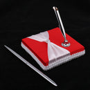 Wedding Satin Ribbon Signing Pen & Pen Holder Set Wedding Guest Signature