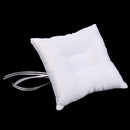 Wedding Ceremony Satin Flower Ribbon Ring Pillow Ring Bearer Cushion White