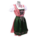 Women Girls Fashionable Dirndl Oktoberfest Costume Ladies German Wench Maid Beer Festival Fancy Dress + Apron S