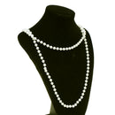 Retro Long White Pearls Necklace Flapper Charleston Party Fancy Dress Costume