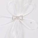 White Wedding Ceremony Guest Book Pen Holder set with Crystal Bow Decoration