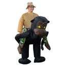 Inflatable Illusion Gorilla Rider Riding Mens Funny Adult Costume Hat Outfit