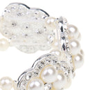 Women Girls Jewelry Crystal Rhinestone Floral Pearls Bracelet Bangle Jewelry Gifts