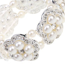 Women Girls Jewelry Crystal Rhinestone Floral Pearls Bracelet Bangle Jewelry Gifts