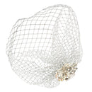 White Wedding Fascinator Netting Prom blusher Birdcage Veil w/Comb