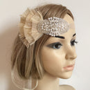 1920s Gatsby Feather Pearls Crystal Headband Wedding Bridal Flapper Hairband Women Fascinator Headpiece
