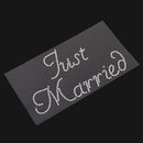 Shiny Diamante Just Married Sticker Bridal Shower Wedding DIY Applique Decal