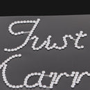 Shiny Diamante Just Married Sticker Bridal Shower Wedding DIY Applique Decal