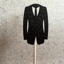 1 Pair Fashion Groom Tuxedo Bride Dress Cake Cupcake Topper Wedding Party Food Stick