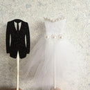 1 Pair Fashion Groom Tuxedo Bride Dress Cake Cupcake Topper Wedding Party Food Stick