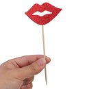10pcs Glitter Red Lip Cupcake Toppers Wedding Engagement Carnival Party Decoration Cake Picks