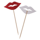 10pcs Glitter Red Lip Cupcake Toppers Wedding Engagement Carnival Party Decoration Cake Picks