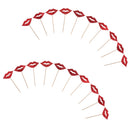 10pcs Glitter Red Lip Cupcake Toppers Wedding Engagement Carnival Party Decoration Cake Picks