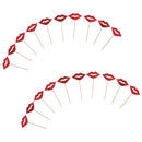 10pcs Glitter Red Lip Cupcake Toppers Wedding Engagement Carnival Party Decoration Cake Picks