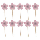10 Glitter Sakura Flower Cake Toppers Cupcake Picks for Birthday Wedding Party DÃ©cor