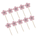 10 Glitter Sakura Flower Cake Toppers Cupcake Picks for Birthday Wedding Party DÃ©cor