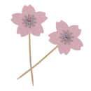10 Glitter Sakura Flower Cake Toppers Cupcake Picks for Birthday Wedding Party DÃ©cor