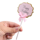 10pcs/Lot Lovely Glitter Happy Birthday Cupcake Food Picks Wedding Party Cake Topper Favors Supplies