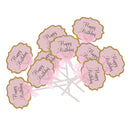 10pcs/Lot Lovely Glitter Happy Birthday Cupcake Food Picks Wedding Party Cake Topper Favors Supplies
