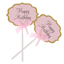10pcs/Lot Lovely Glitter Happy Birthday Cupcake Food Picks Wedding Party Cake Topper Favors Supplies